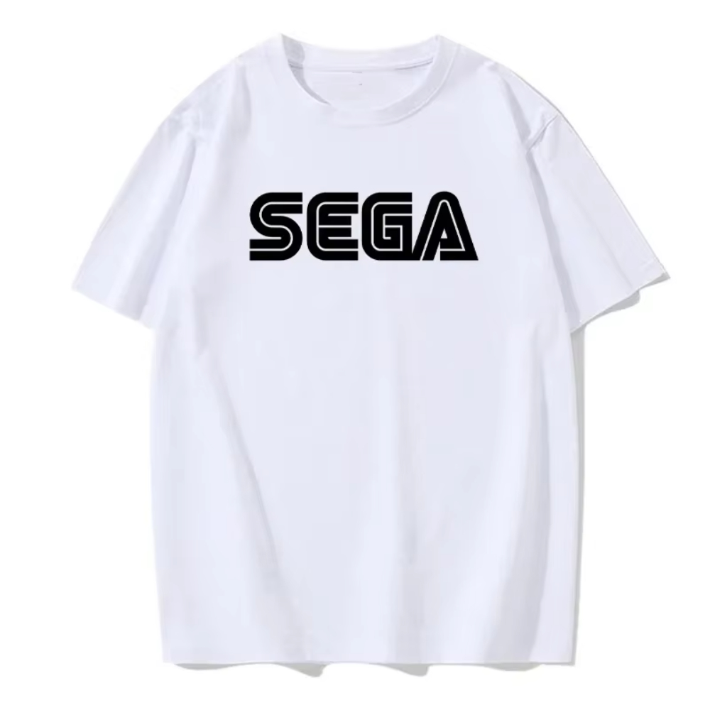 Vintage Fashion Korea - 新着セガロゴ男性 Tシャツ夏カジュアル半袖ファッションストリート原宿 Tシャツ韓国ヴィンテージ tシャツ