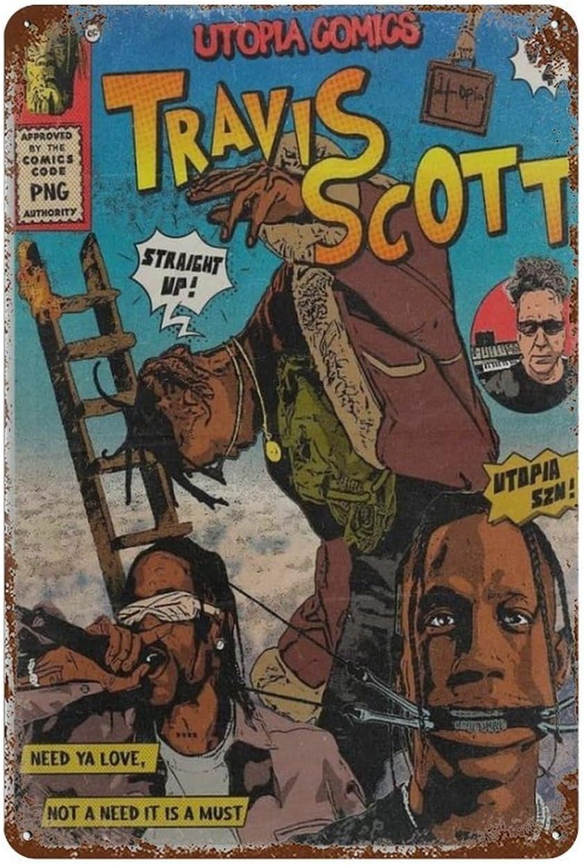 Vintage Fashion Posters - トラヴィス・スコット ポスター ヴィンテージ バスルーム＆バスタブ メタルティンサイン ギフト