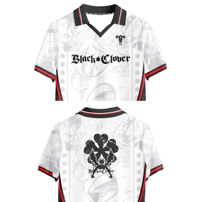 Fashion Y Vintage - ヴィンテージ オーバーサイズ アニメ 黒五つ葉のクローバー柄 半袖Tシャツ ユニセックス