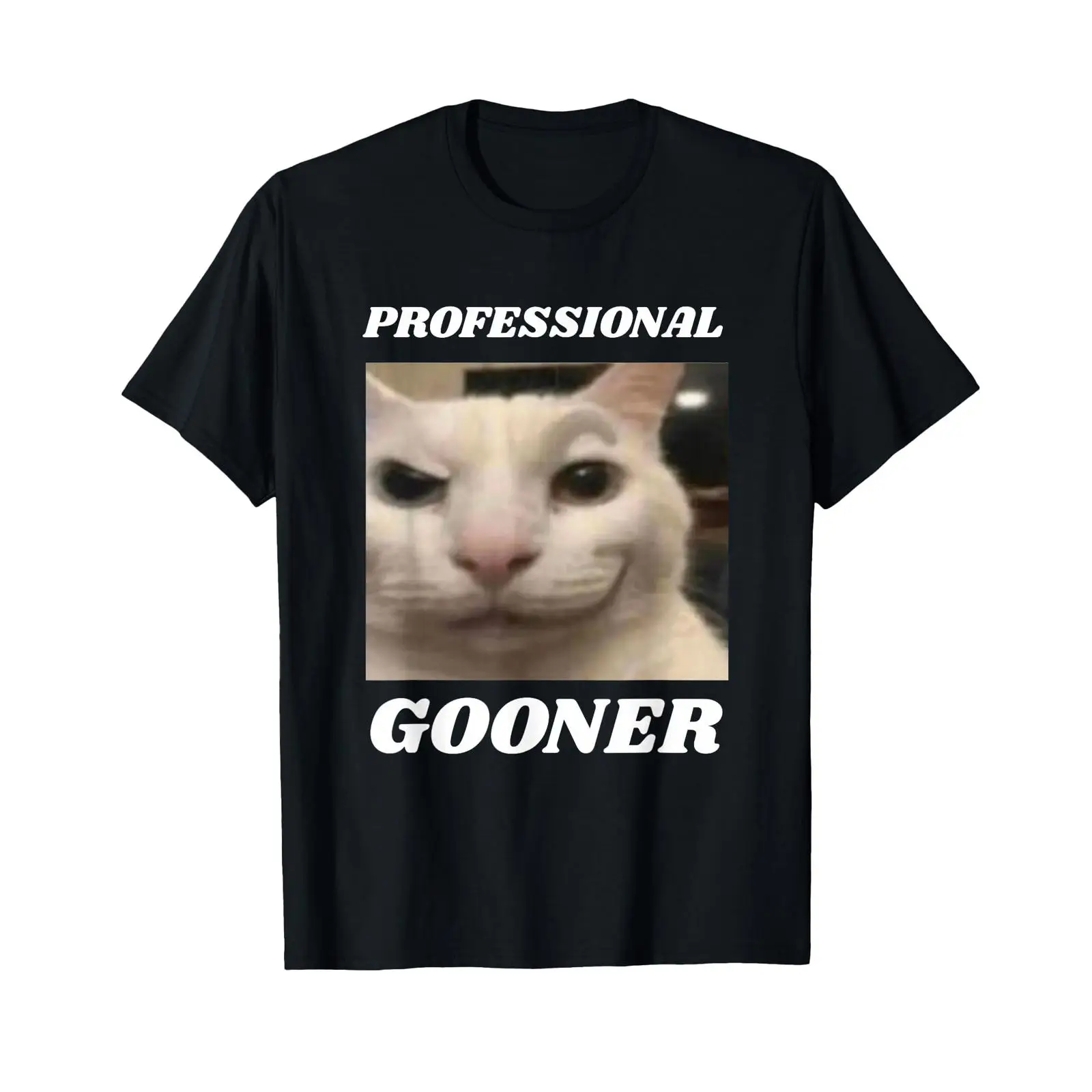 Vintage Fashion Gen Z - プロのゴナー向け面白いGen ZブレインレッドキャットミームTシャツ、ヴィンテージ風ウォッシュ加工ストレッチソフトファッションストリートウェア