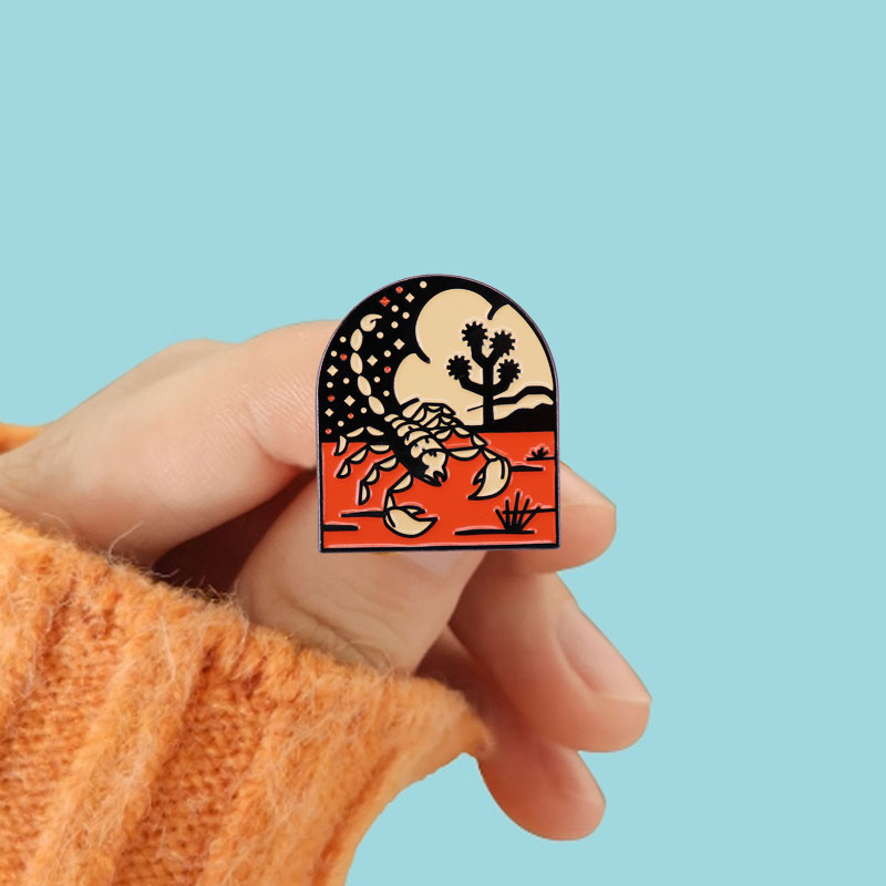 種の自然な風景ピンヴィンテージイラストスタイルのバッジ - Vintage Fashion Illustration のレビューと価格