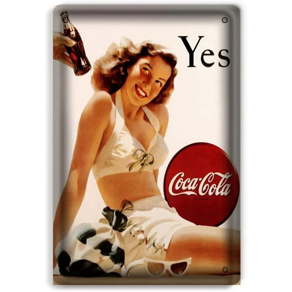 ヴィンテージ「ノスタルジックなソーダとポスター」メタルサイン - Vintage Fashion Posters のレビューと価格