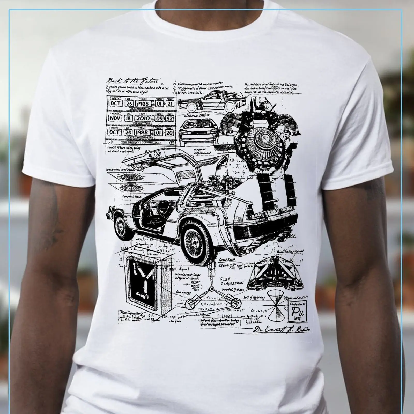 バック・トゥ・ザ・フューチャーのスケッチアートデザインTシャ - Vintage Fashion Sketches のレビューと価格