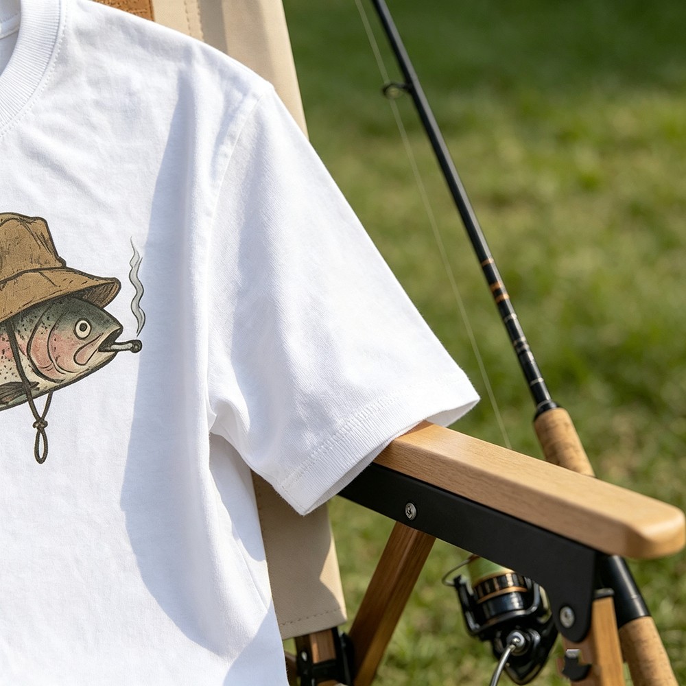 ヴィンテージフィッシングトラウトグラフィックTシャツ、ユニセ - Vintage Fashion Illustration のレビューと価格