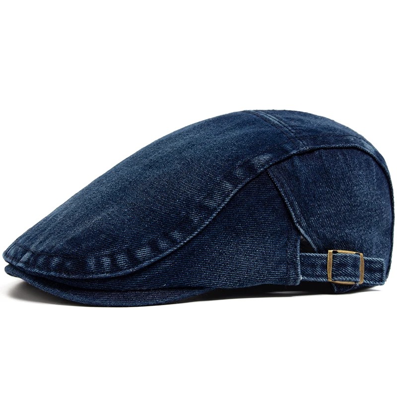 調節可能なデニムコットンベレー帽ヴィンテージニュースボーイキ - Vintage Fashion Nz のレビューと価格