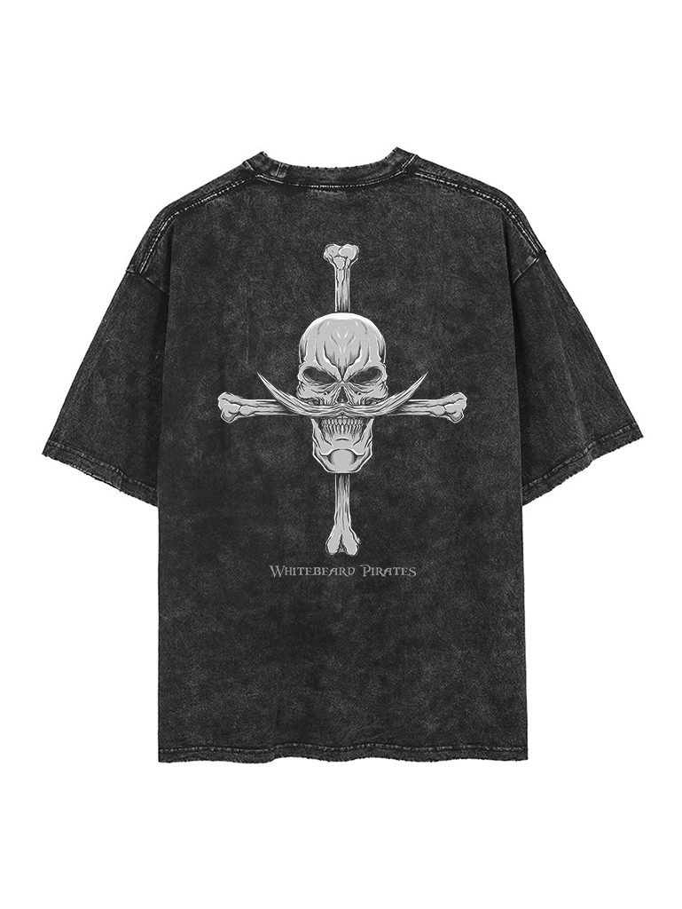 ワンピースヴィンテージ白ひげ海賊団グラフィック両面 Tシャツ - Fashion Y Vintage のレビューと価格